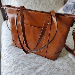 S-Zone leather tote/laptop bag